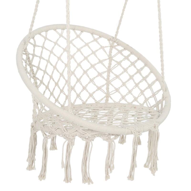 Hammock Chair Macrame Swing Max 330 Lbs Hanging Cotton Rope Hammock Swing Chair