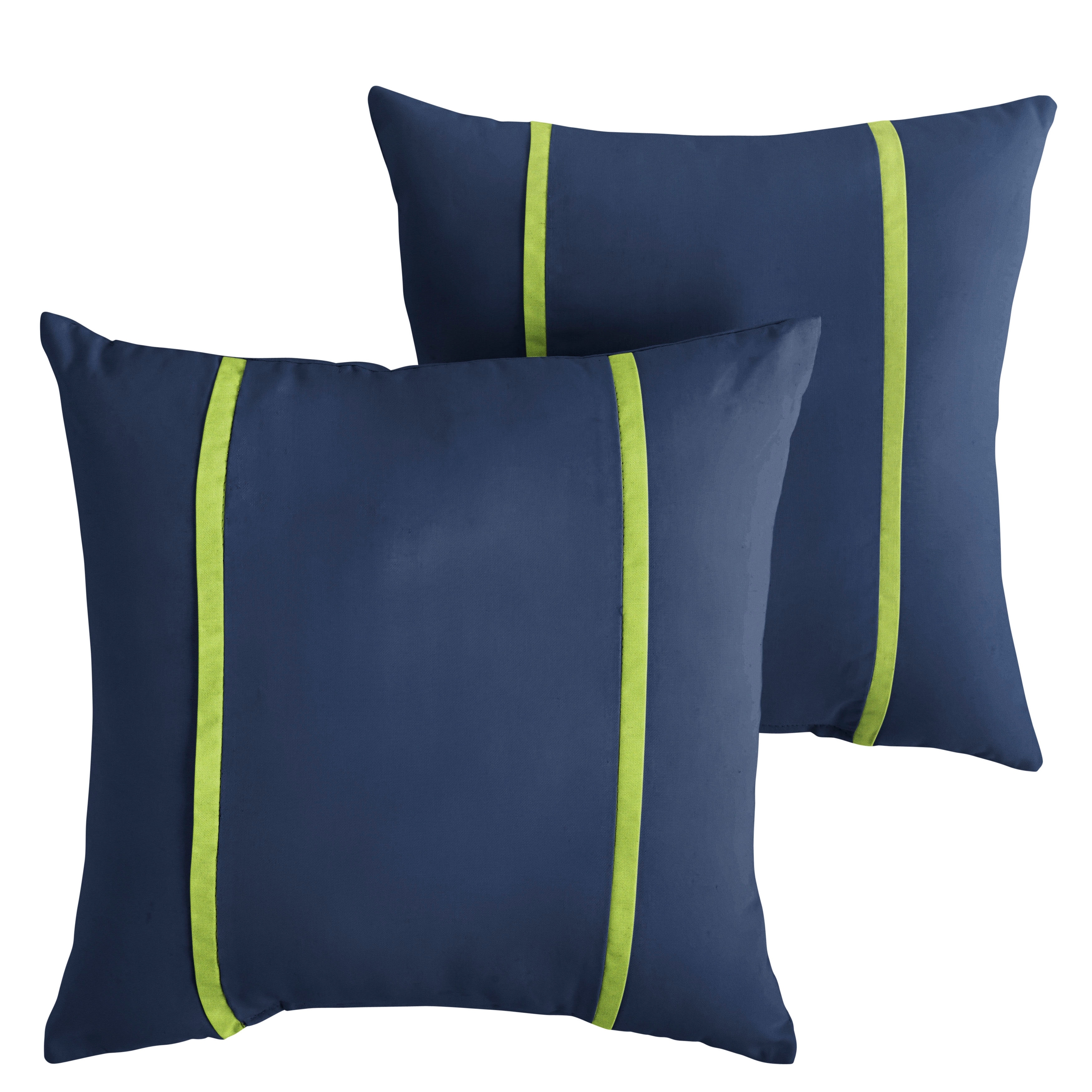 Sorra Home Sunbrella Outdoor Double Petite Flange Pillow Set of 2