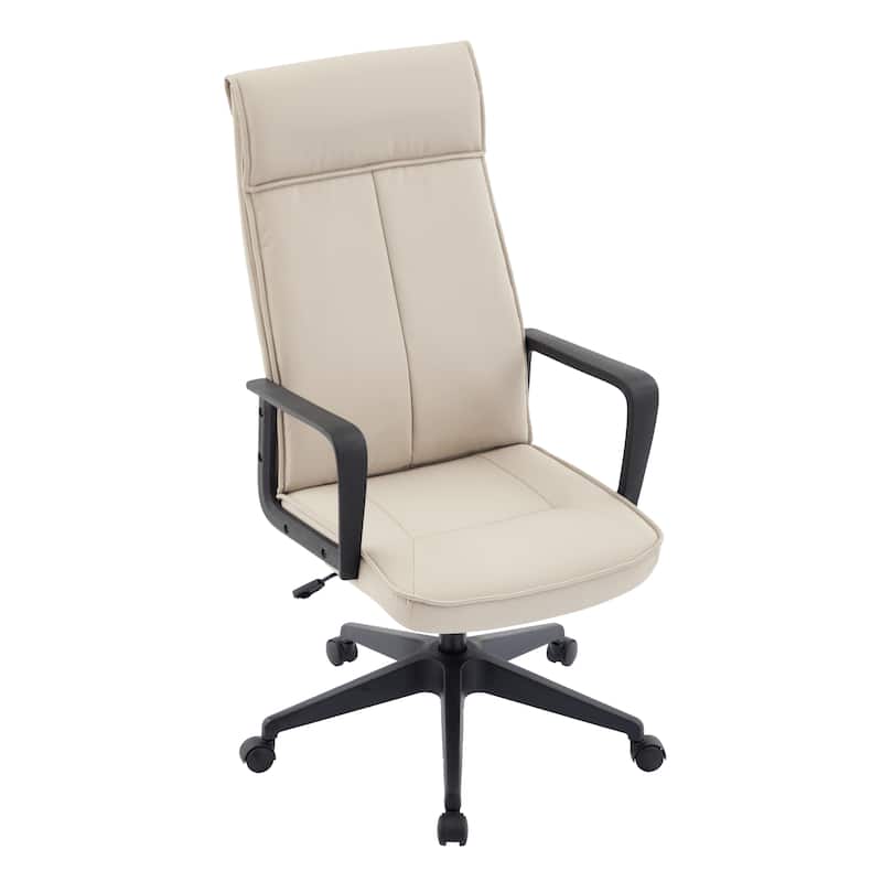 High-Back Leather/Polyester Office Chair Adjustable Height Swivel & Tilt Aiaria Series - N/A