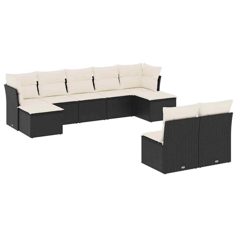 vidaXL Garden Sofa Set Black - 21.7 x 21.7 x 14.6
