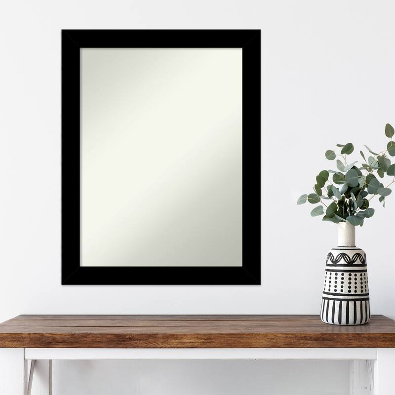 Basic Narrow Non-Beveled Wood Framed Wall Mirror