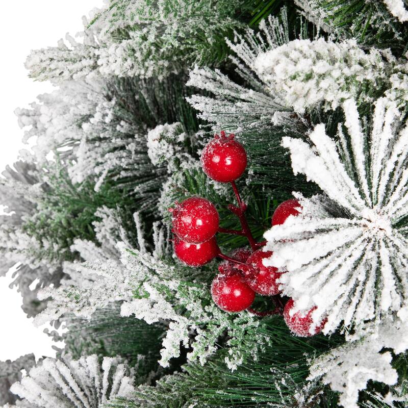 Real Touch™️ Full Heavily Flocked Whittaker Spruce Artificial Christmas Tree - 5' -Unlit - 5 Foot