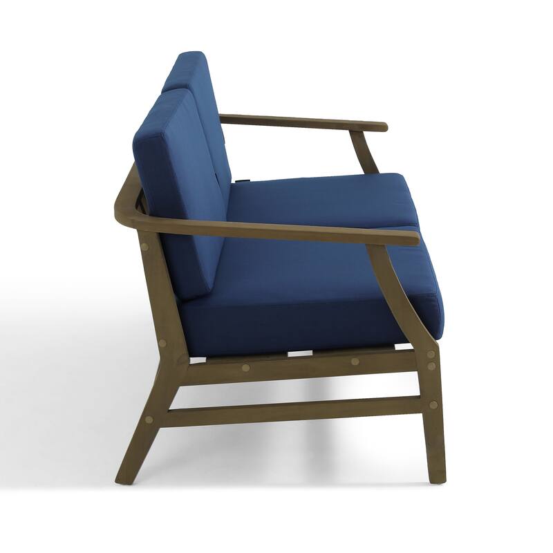 Patio Teak Wood Outdoor Loveseat Sofa with Cushions