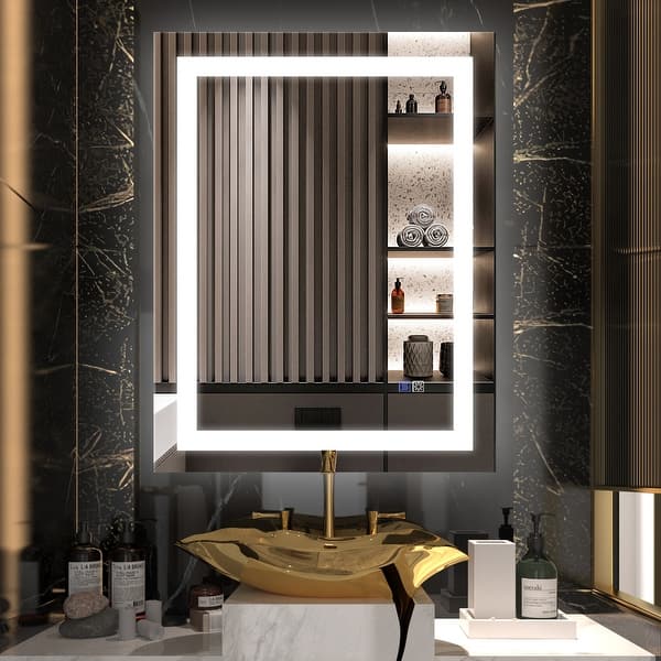 ExBrite Anti Fog LED Bathroom Mirror With Brightness Adjustment Night ...