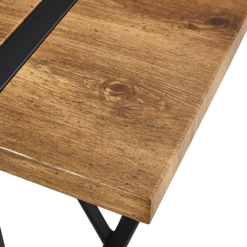 Table and chair set,with faux leather backrest cushion and metal legs