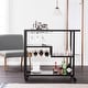 preview thumbnail 1 of 11, SEI Furniture Holly & Martin Zephs Bar Cart – Black w/ Smoked Mirror