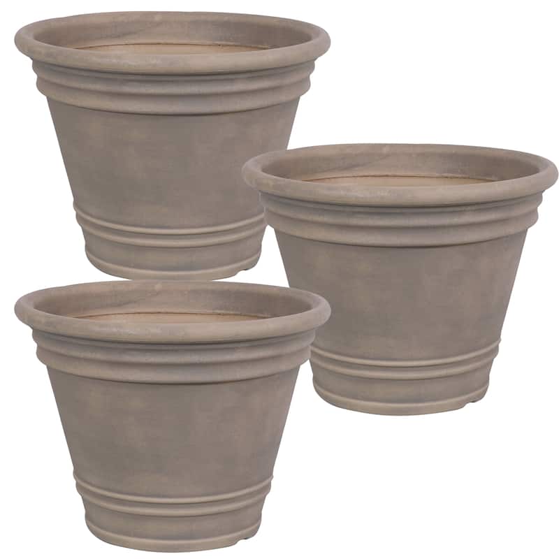 Sunnydaze Franklin Outdoor Flower Pot Planter - Beige - 20-Inch - Single