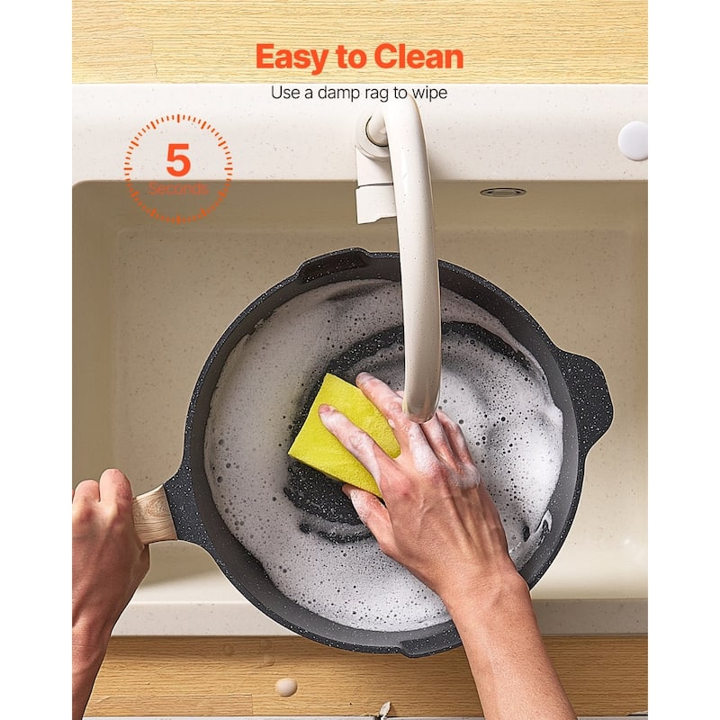 Aluminum Cookware Set with Non-Stick Pans and Lids