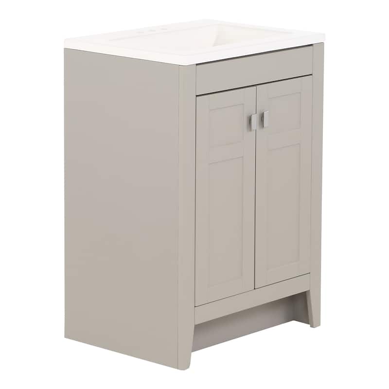 Lonsdale 24.5" 2-Door Bathroom Cabinet With White Sink Top - 24.5 in.