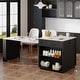 preview thumbnail 15 of 18, Kitchen Island With Extendable Dining Table For 4-6 Person,Two-tone Kitchen Table with Double-sized Storage,Power Outlet