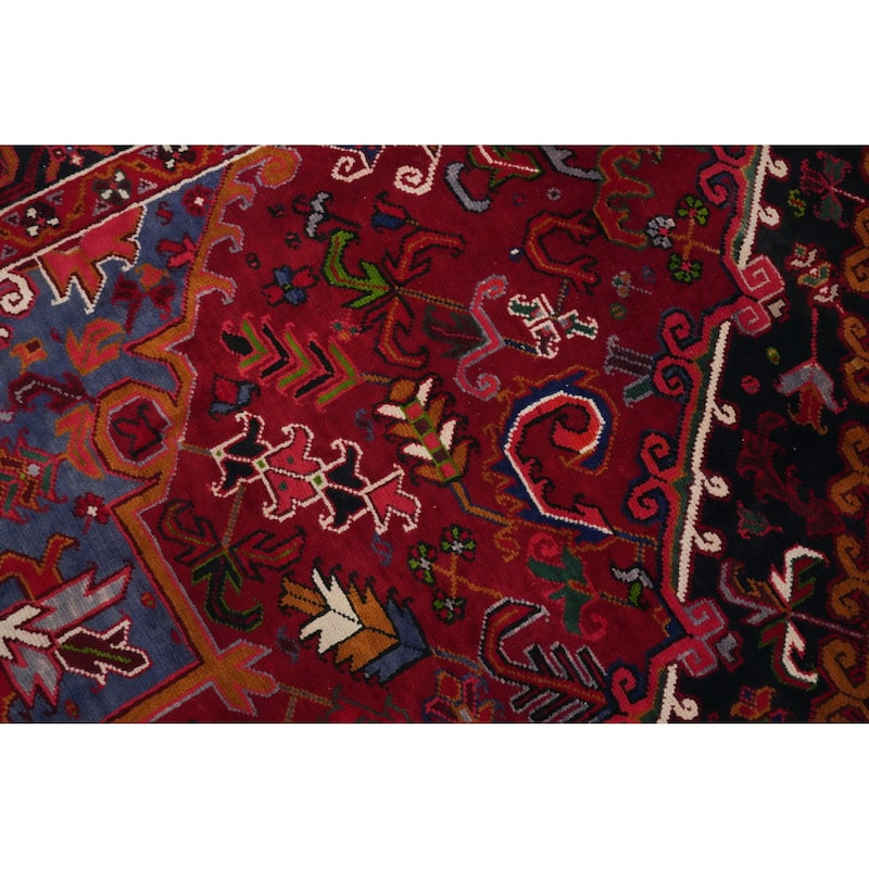 Hand Knotted Oriental 100% Wool Carpet Traditional Medallion Red Heriz Area Rug - 11' 3'' X 8' 5''
