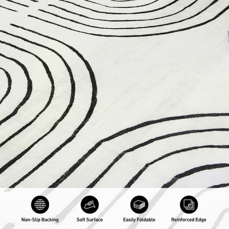 World Rug Gallery Bohemian Lines Washable Non Slip Area Rugs