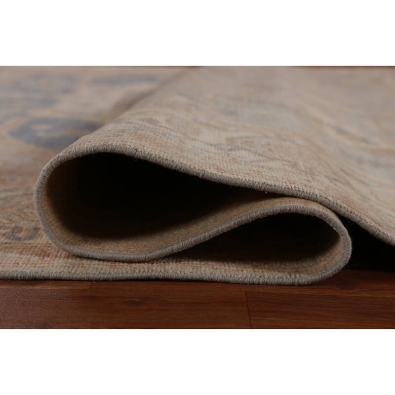 Hand Knotted Oriental 100% Wool Carpet Transitional Medallion Beige & Ivories Oushak Area Rug - 11' 8'' X 9' 3''