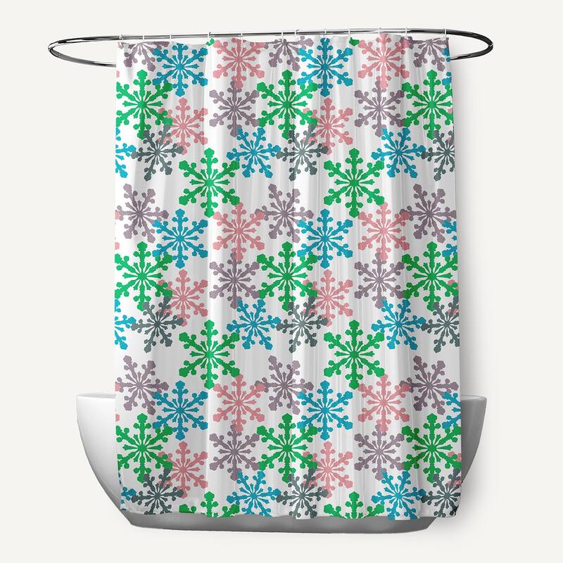 Snow Fall Shower Curtain - Bright Green