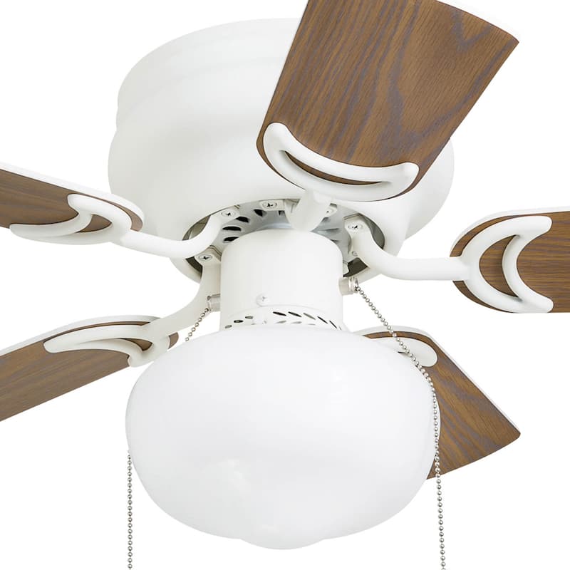 28" Prominence Home Hero White LED Indoor Ceiling Fan with Pull Chain
