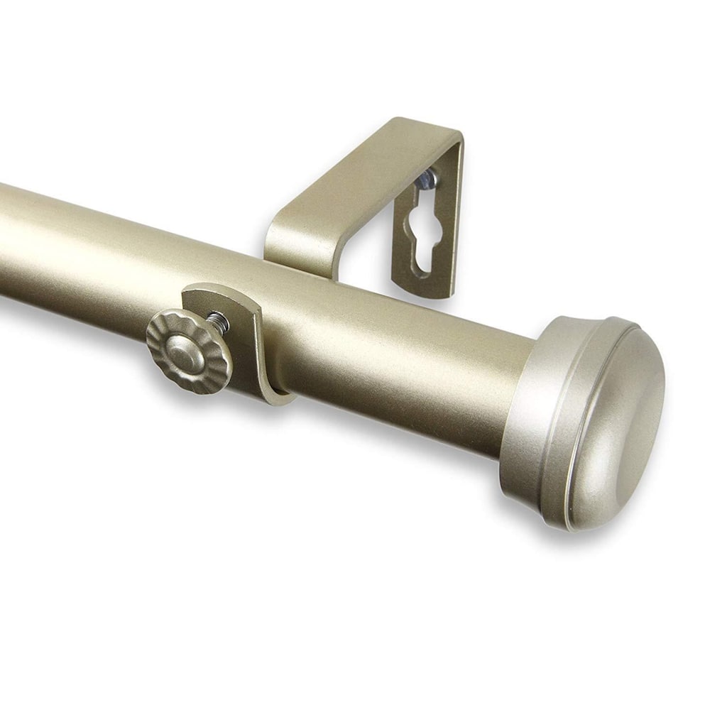 Mediterranean Curtain Rod 1 Inch Adjustable, 28-48 Inch, Light Gold Finish, Home Decor Window Treatment - 48