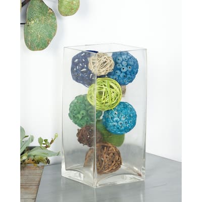 Blue Dried Plant Handmade Orbs & Vase Filler with Varying Designs (Set of 3) - 6 x 6 x 10Round
