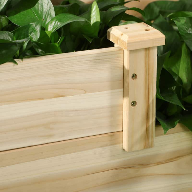 3 Tier Raised Garden Bed, Outdoor Planter Box, Wooden Garden Box with Open Bottom,42.5" x 34.75" x 14.25"