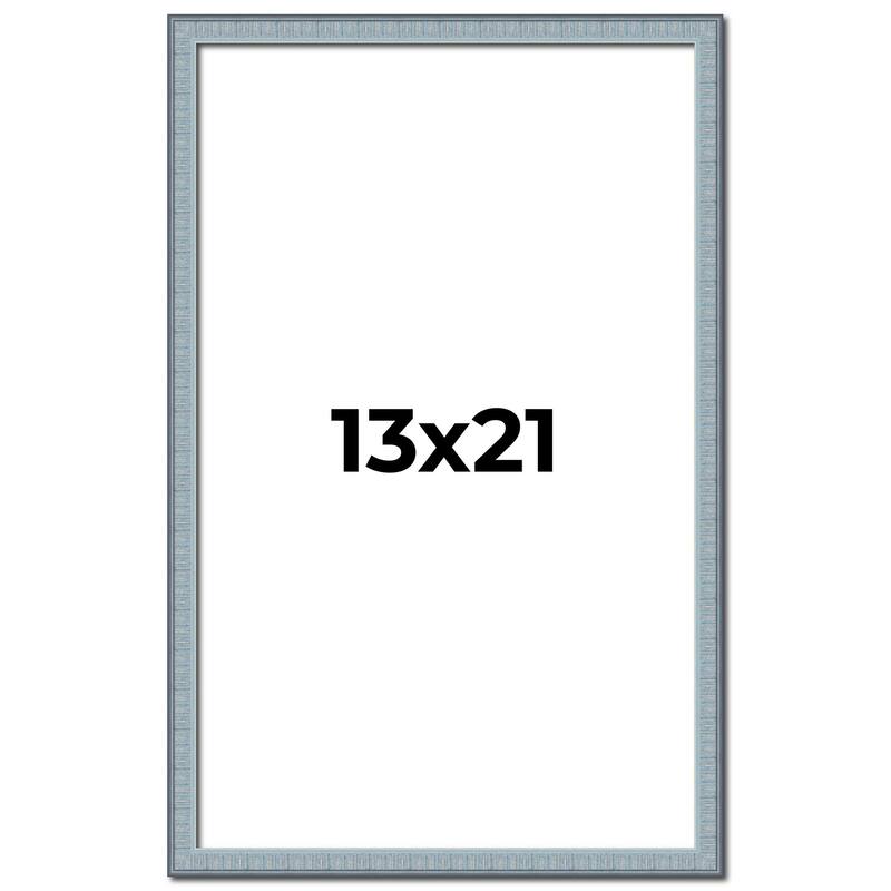 13x21 Frame Rustic Sky Blue Solid Wood Picture Frame | 0.75 Inch