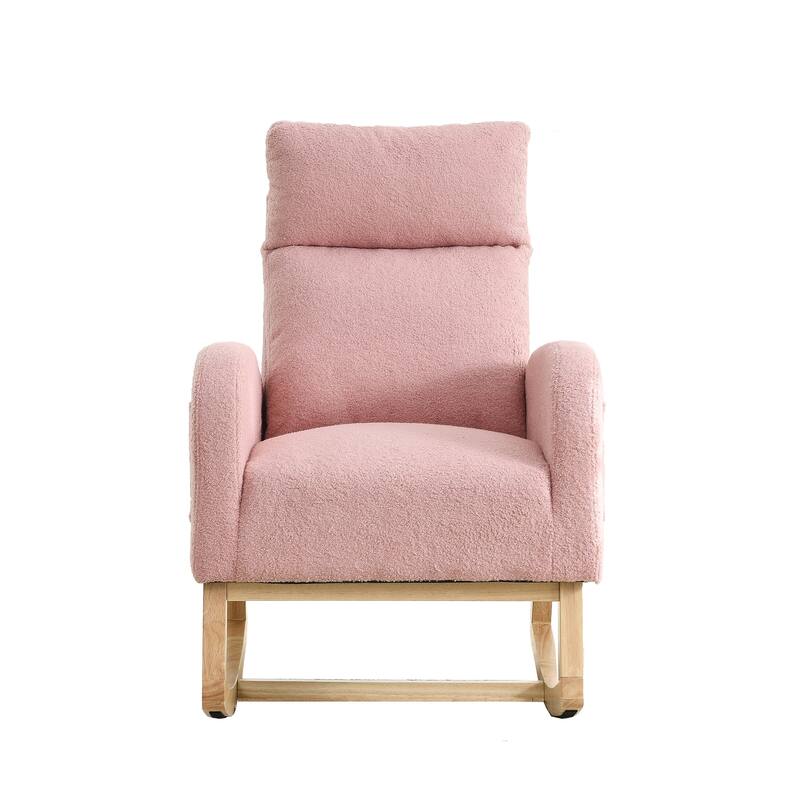 GDFStudio - Emilia Modern Fabric Upholstered Rocking Chair with Ergonomic Design and Side Pockets - 27.6 "W