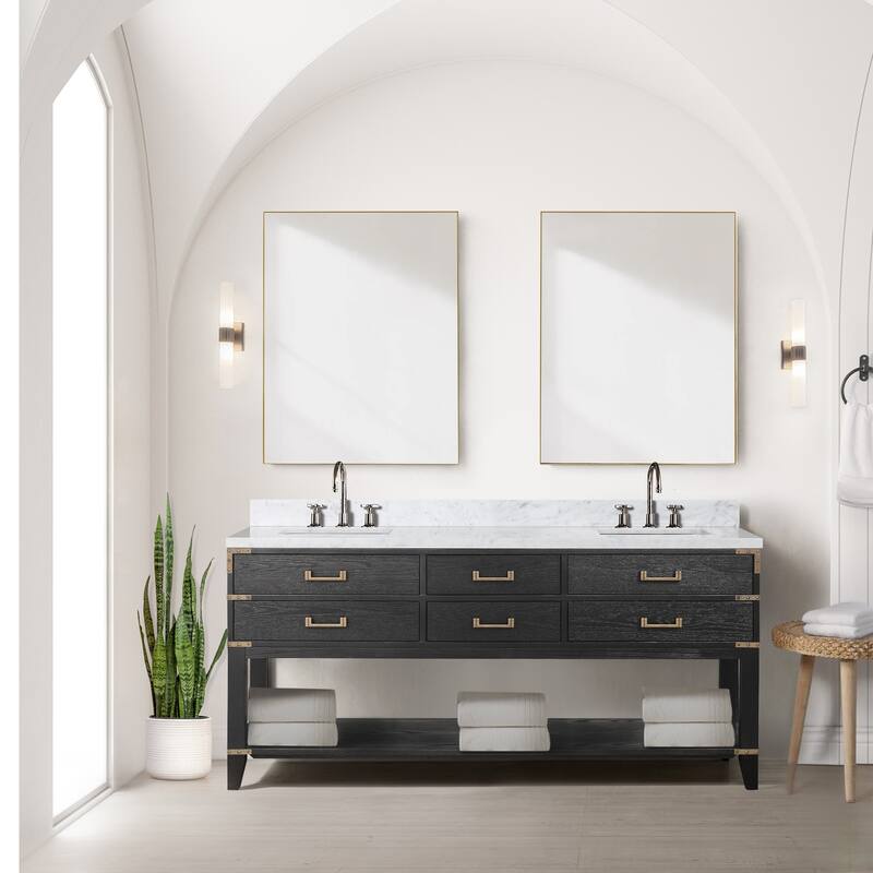Lexora Norwalk Bath Vanity and Carrara Marble Top