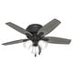 preview thumbnail 5 of 19, Hunter 42" Newsome Flush Mount Ceiling Fan w/ 3-Light LED Light Kit and Pull Chain - Transitional, Casual - Low Profile!
