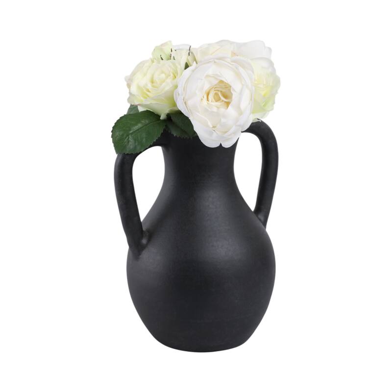 Terracotta Pottery Decorative Vase with Handles for Casual Home Decor