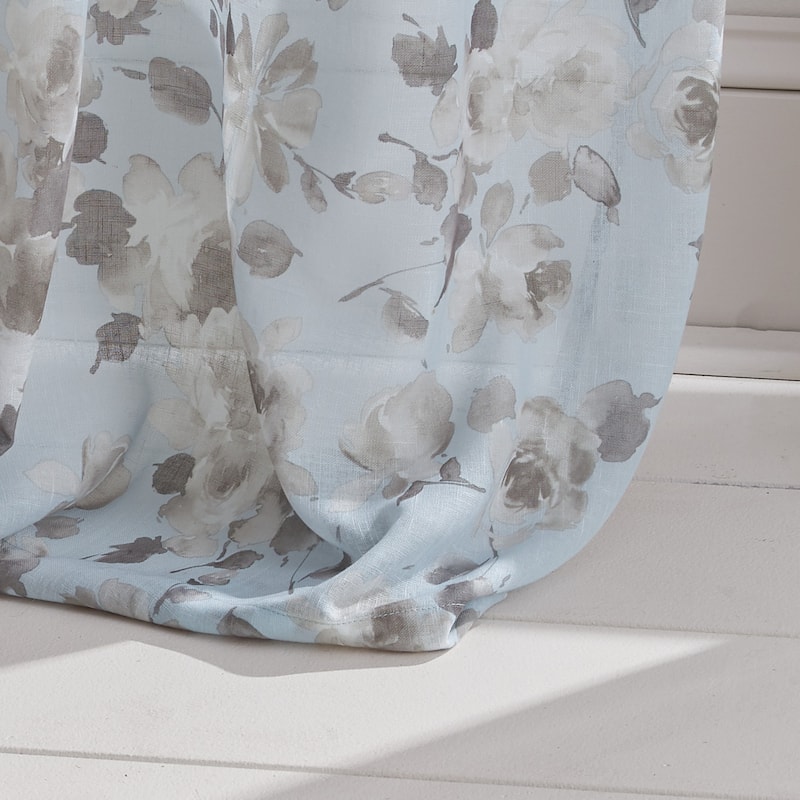 Martha Stewart Annabelle Floral Sheer Rod Pocket Single Curtain Panel