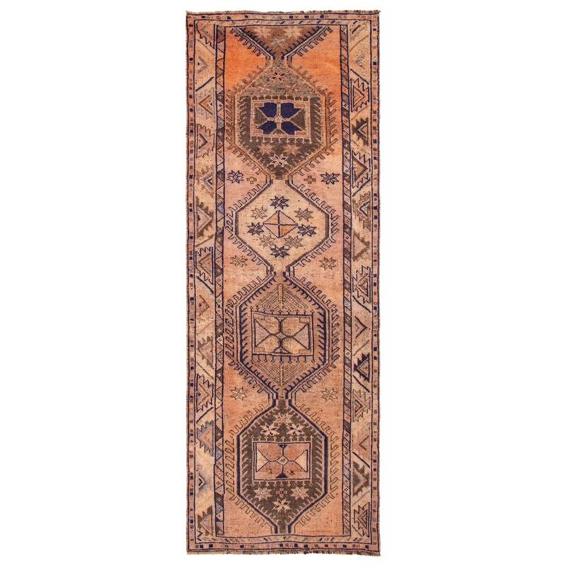 ECARPETGALLERY Hand-knotted Melis Vintage Copper Wool Rug - 4'2 x 12'2 - Copper - 4'2 x 12'2