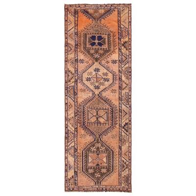 ECARPETGALLERY Hand-knotted Melis Vintage Copper Wool Rug - 4'2 x 12'2