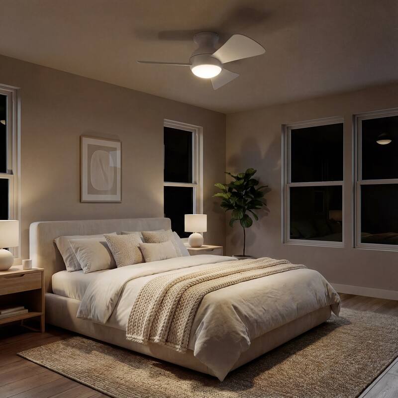 Kichler Lighting Sola Collection 34-inch Matte White LED Ceiling Fan