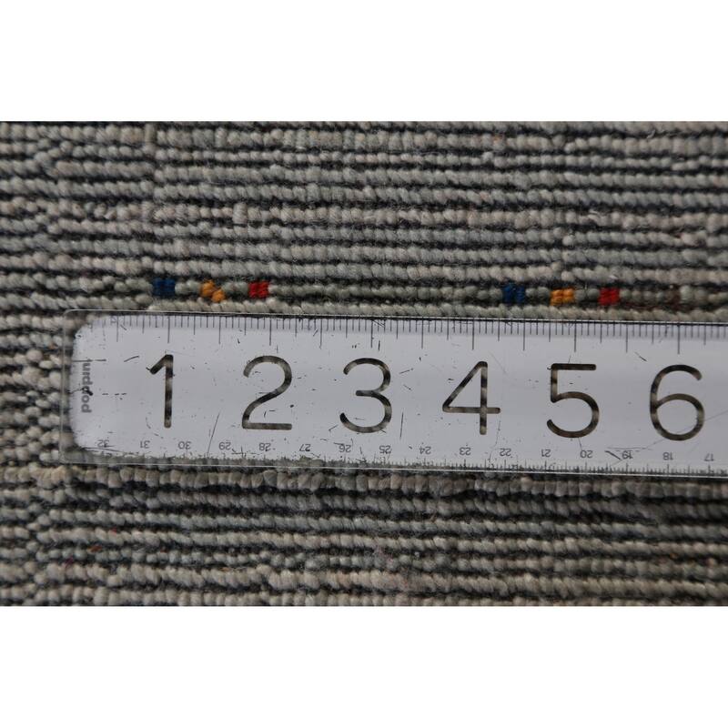 Hand Knotted Oriental 100% Wool Carpet Tribal Tribal Greys & Charcoal Gabbeh Area Rug - 12' 2'' X 8' 11''