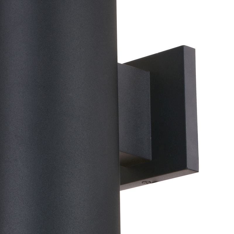 Chiasso Aluminum 2 Light Black Contemporary Outdoor Tube Wall Light 5