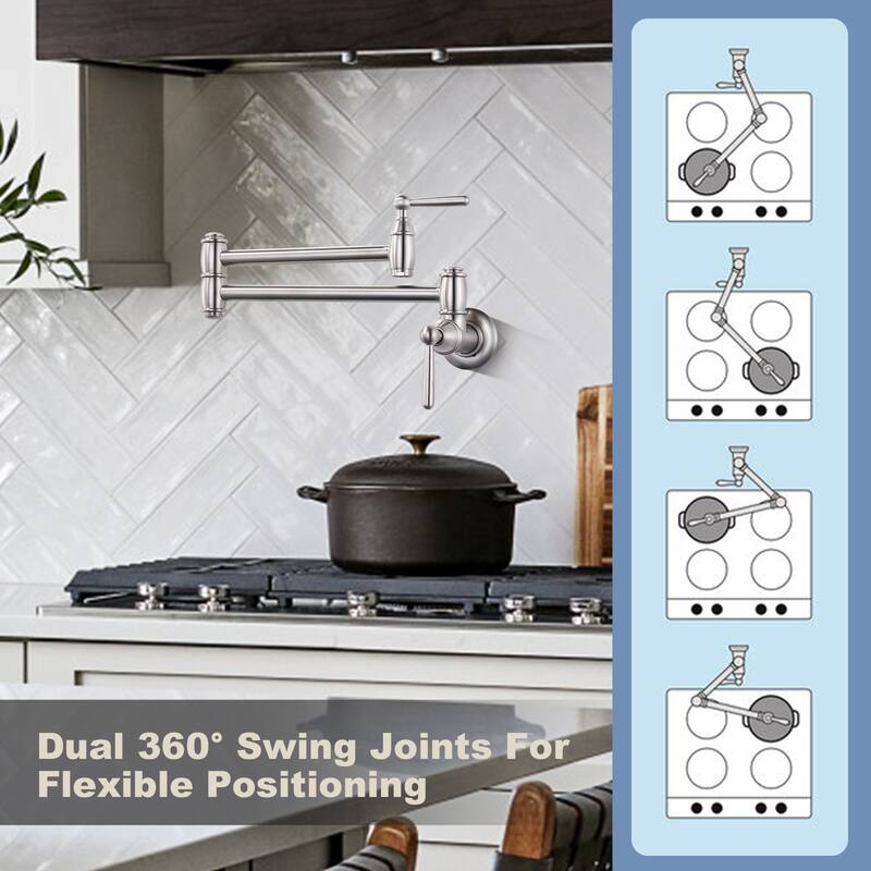 WOWOW Vintage Pot Filler Folding Kitchen Faucet