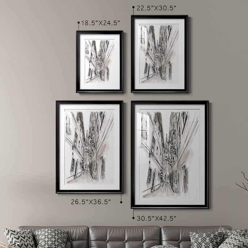 Europe Street Sketches III Premium Framed Print - Ready to Hang