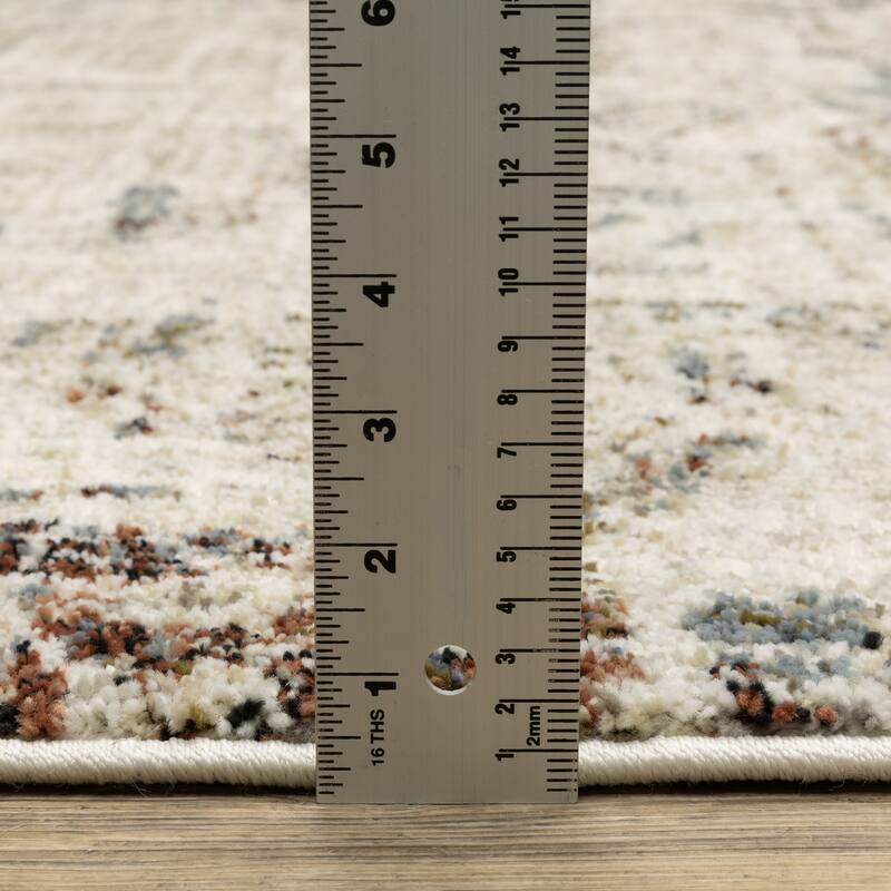 ROW Gemma Modern Distressed Geometric Beige/Multi Area Rug