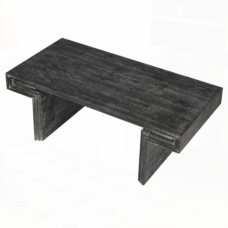Double-Tier Structure with Rustic Finish Coffee Table