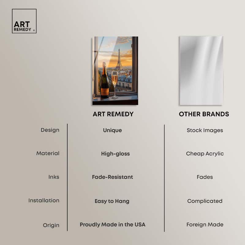 Classy Drink in Paris Acrylic by Art Remedy, Ready to Hang
