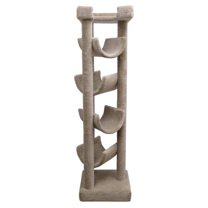 Extra Tall Multi-Level Skyscraper Cat Tree with Plush Carpet Perches and Multiple Sisal Rope Posts for Large Active Cats