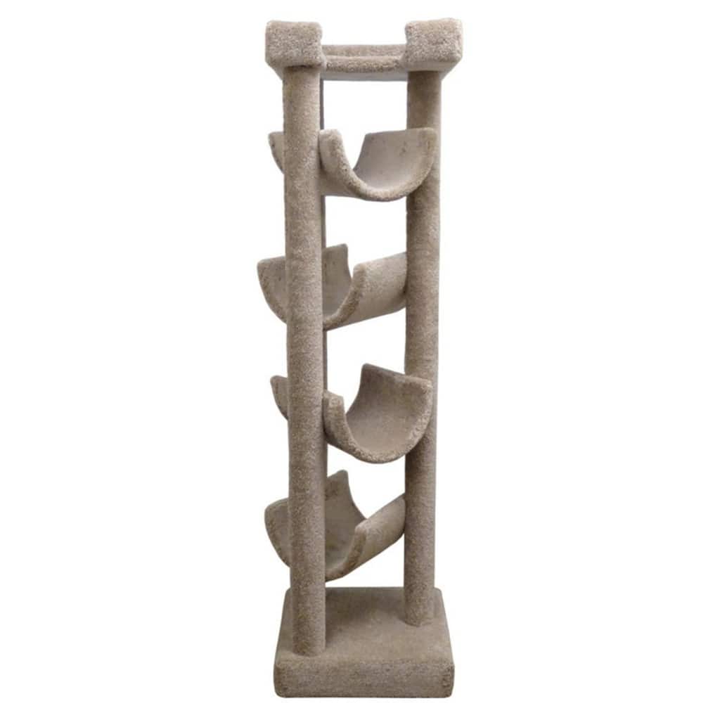 Extra Tall Multi-Level Skyscraper Cat Tree with Plush Carpet Perches and Multiple Sisal Rope Posts for Large Active Cats