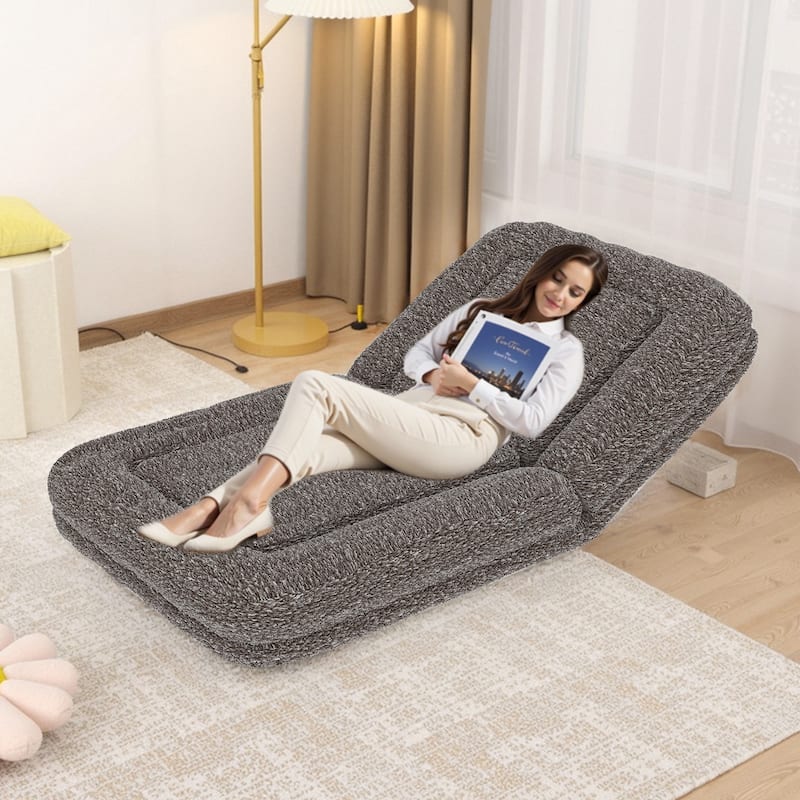 Folding Sofa Chair with 5 Adjustable Positions Plush Floor Lounge Chair for Gaming, Meditation, and Relaxation