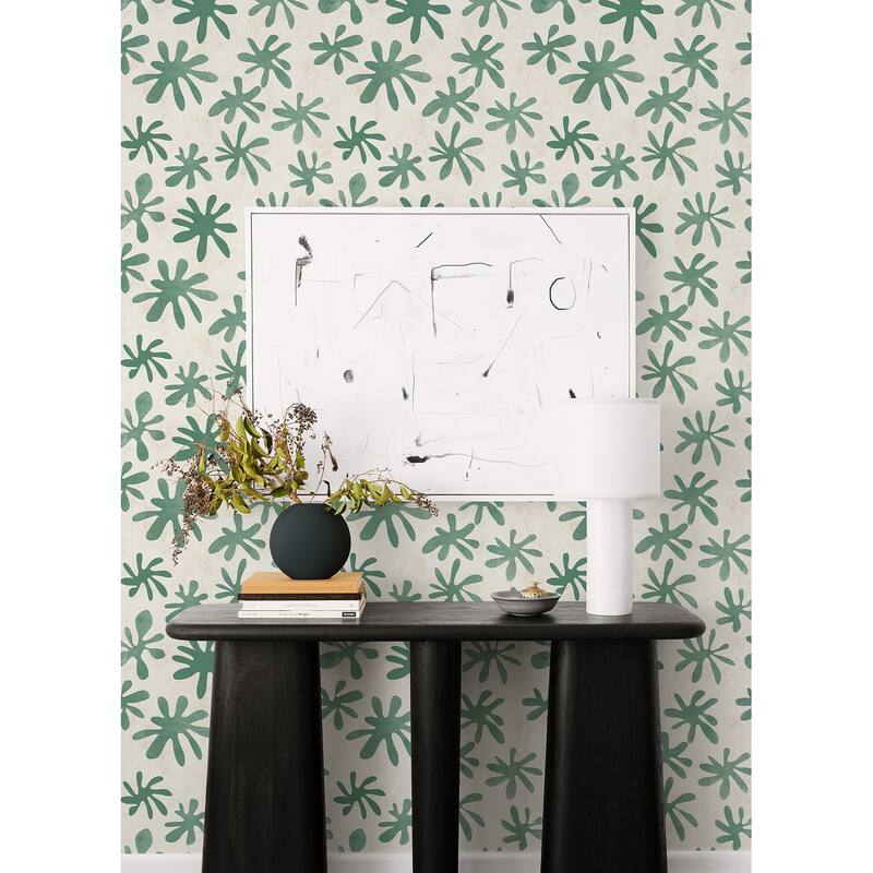 Alja Horvat Green Field of Flowers Peel & Stick Wallpaper