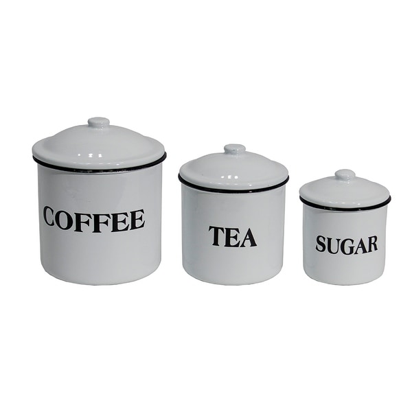 black and white tea coffee sugar jars