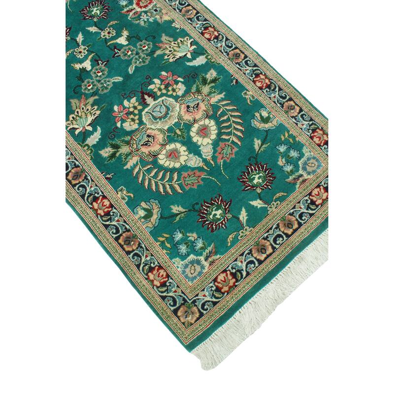Pak-Persian Emilee Turquoise/Navy Runner - 2'7" x 10'1"