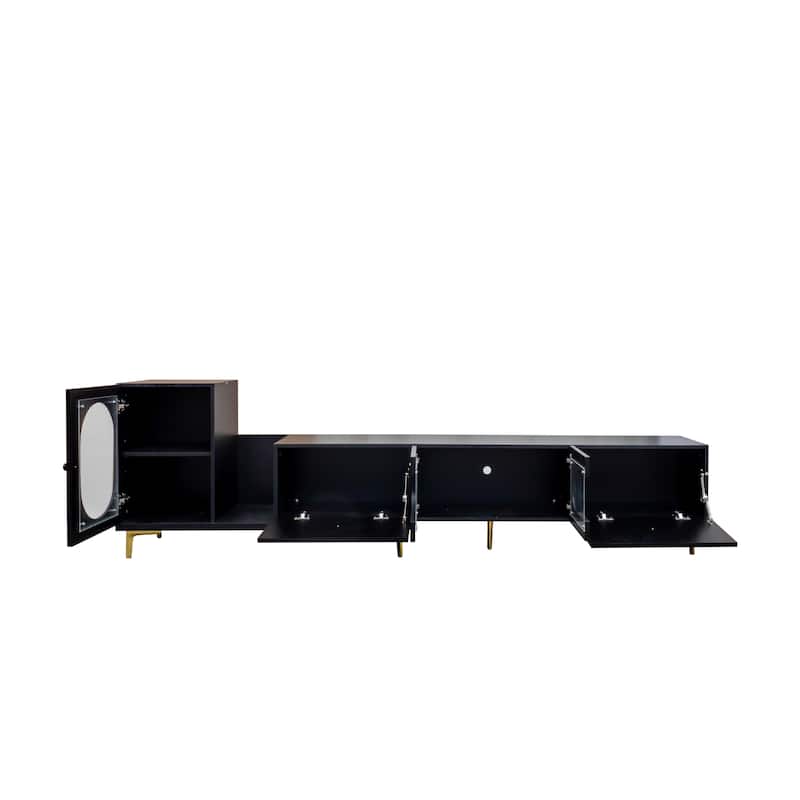 Wood Extendable Entertainment Center with Storage for 89" TVs