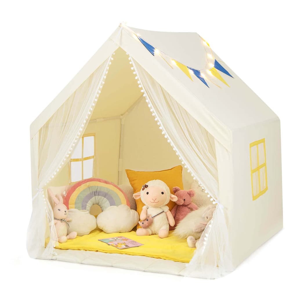 Costway Large Play Tent Kids & Toddlers Playhouse with Washable - Beige - See Details