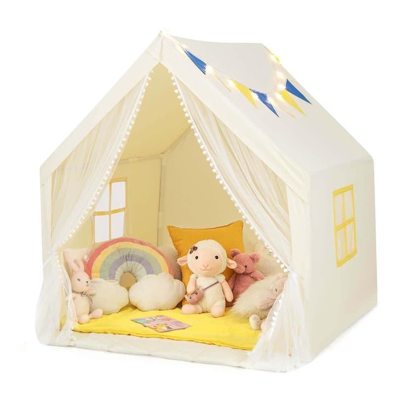 Large Play Tent Kids Toddlers Playhouse with Washable Cotton Mat - Kids