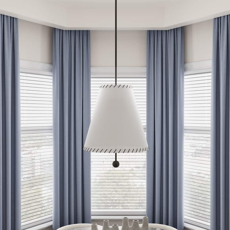 Modern 3-Light Creative Off-White Fabric Shade Hanging Lamp - Black/Off-White