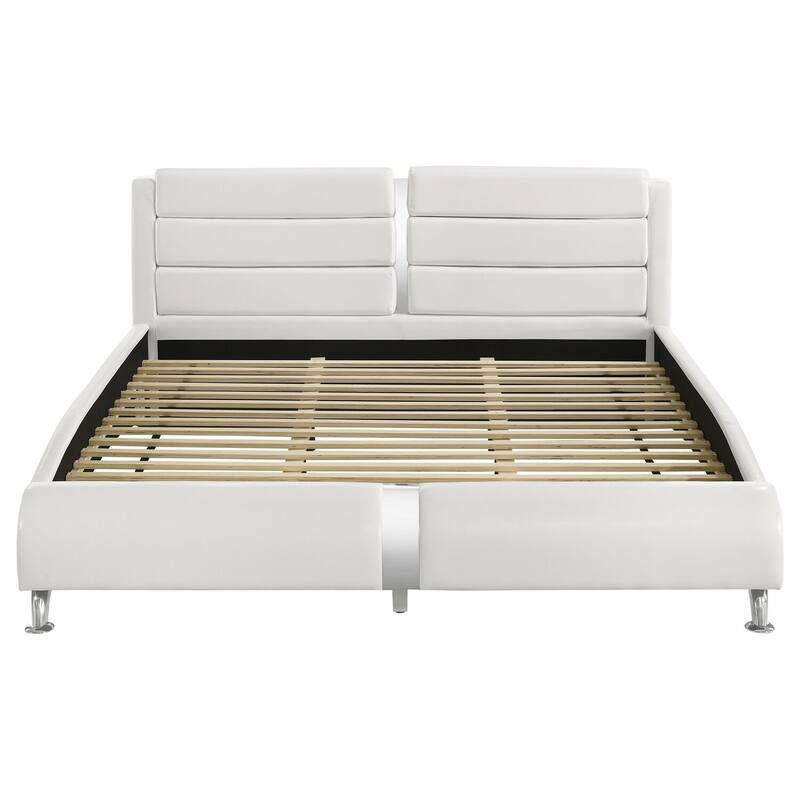 Upholstered Bed Frame, Modern Bedroom Bed with Headboard, Contemporary Design, Easy Assembly