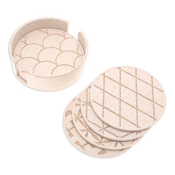 Novica Handmade Antique Ideas Recycled Rice Husk Bio-Composite Coasters ...